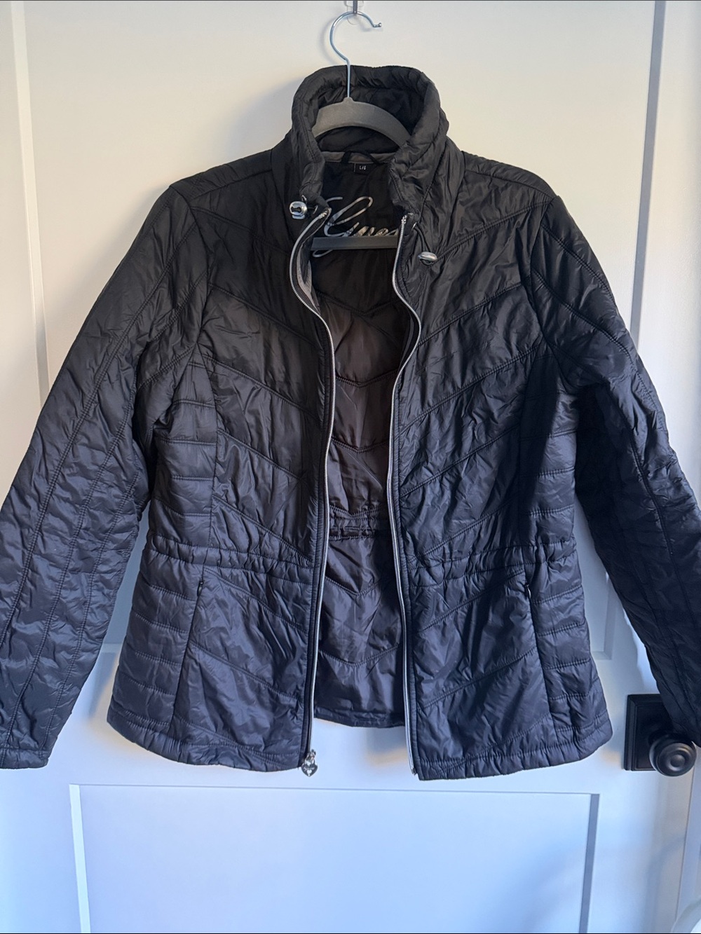 Guess Black Quilted Puffer Jacket